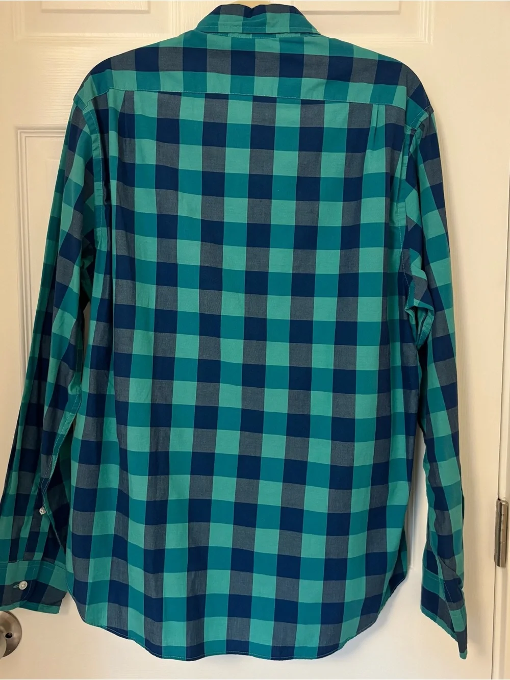NWT J. Crew Men’s Teal & Navy Check Plaid Button-Down Shirt